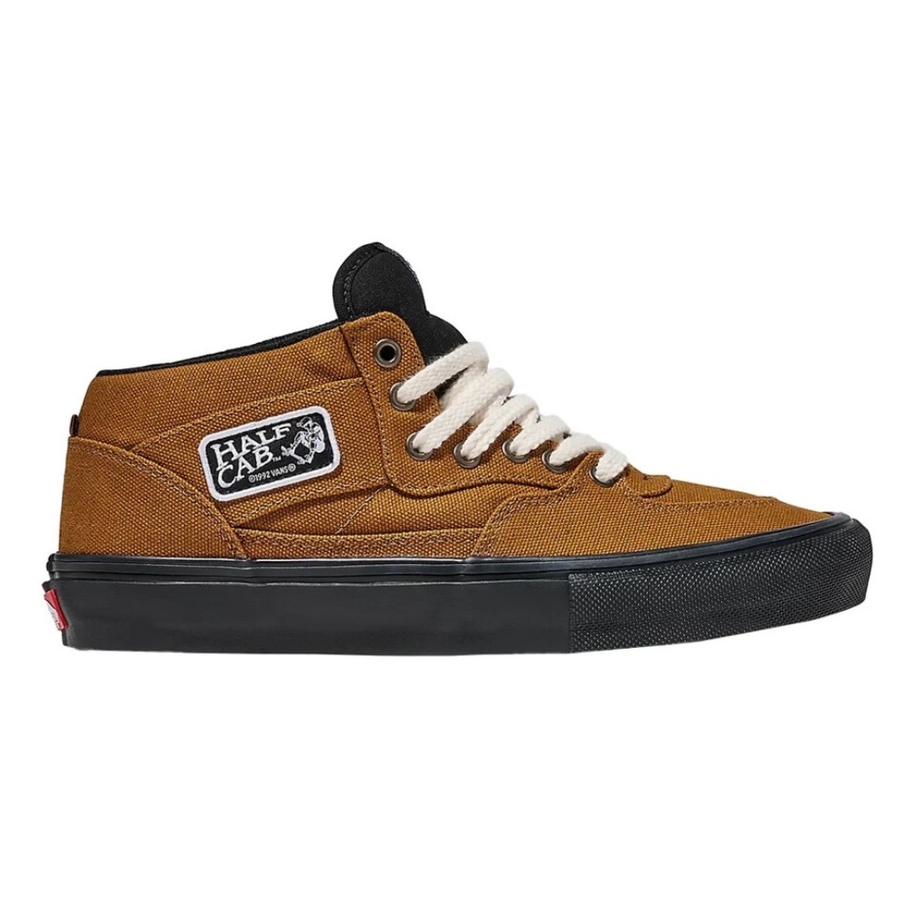 new youth/men's size 4.5 Vans Half Cab duck canvas/golden brown pop Cush insole